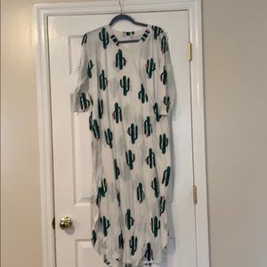 Long white cactus maxi